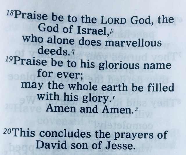 Psalm 72:18-20